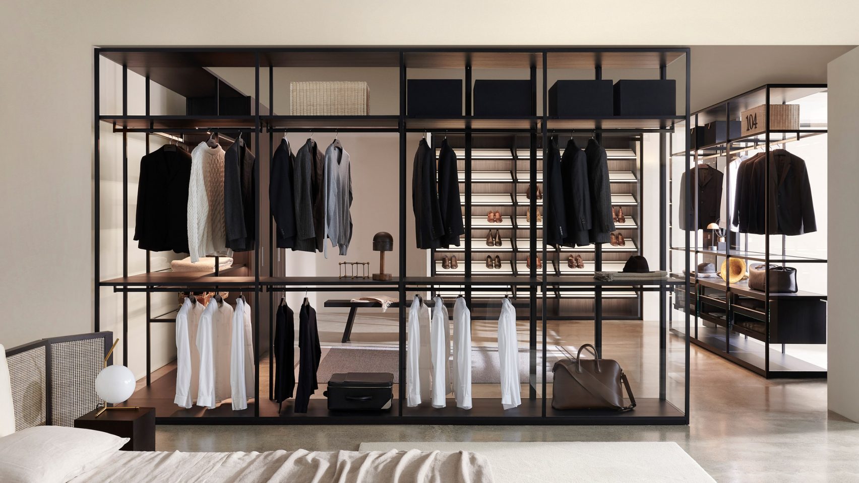 Capacity Black Sugi storage room by Piero Lissoni for Porro